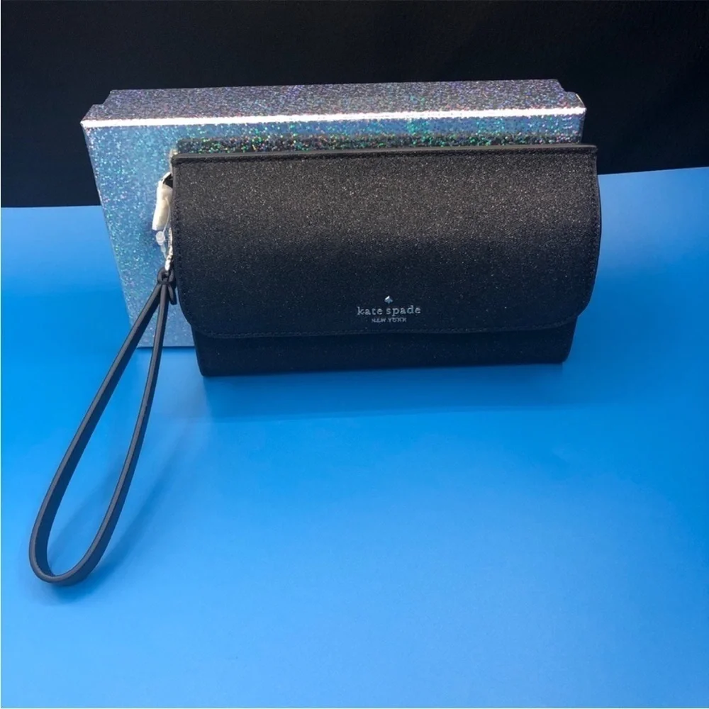 Kate spade medium glitter wristlet / wallet